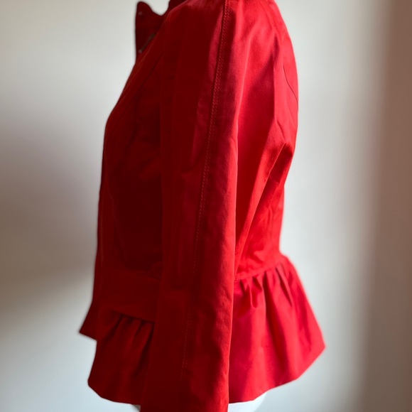Kenneth Cole Sleek Fitted 3/4 Length Sleeve Jacket Brilliant Red/Orange - Picture 3 of 12